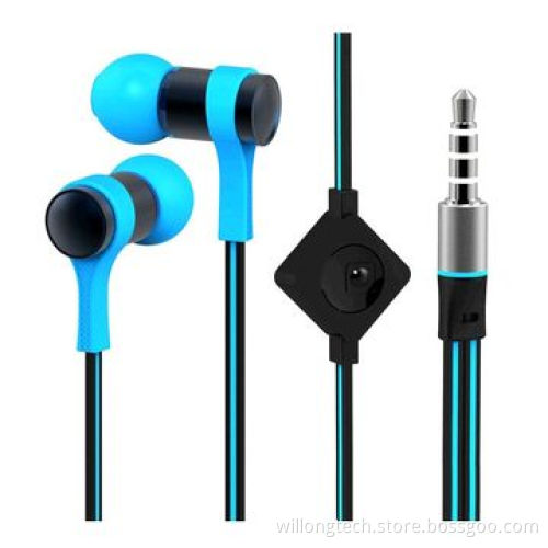 Colorful handsfree earphone with volume control for mobile phone
